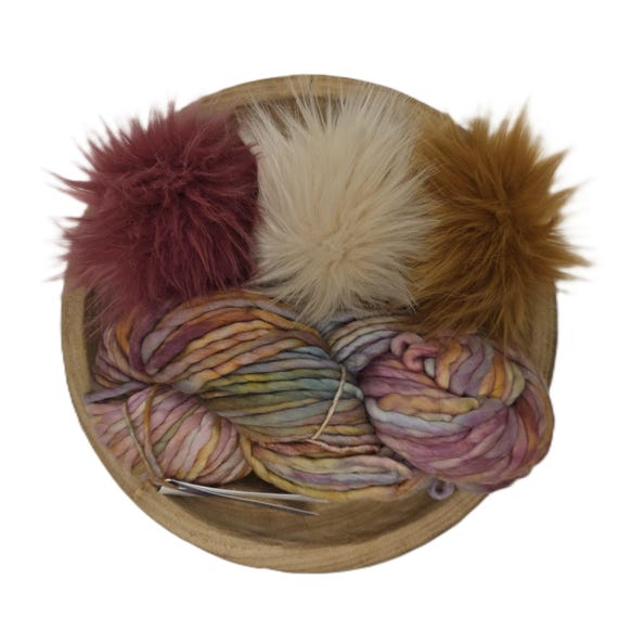 Malabrigo Rasta Unique Color Faux Fur Pom Kit