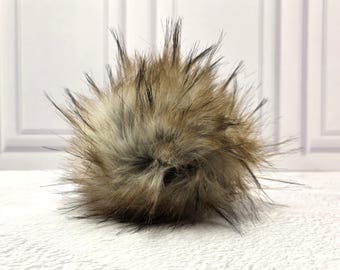 5" Precut Square Dense Long Pile  Faux Fur Fabric Black Tipped Gold Beige For Poms and Gnome Beards