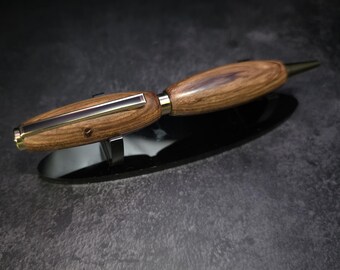 Hand Turned Hardwood Slimline Ballpoint Golden Twist Pen Parker Refill