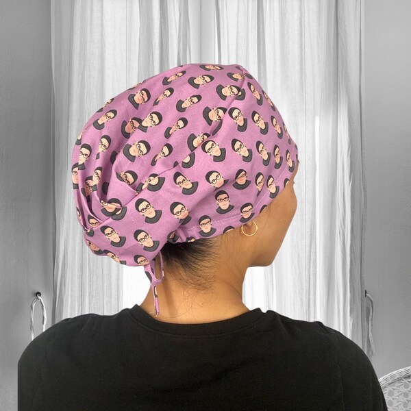 RBG scrub cap Lilac, Ruth Bader Ginsburg Surgical cap, surgical caps women, scrub caps for women, notorious rbg, RBG gifts