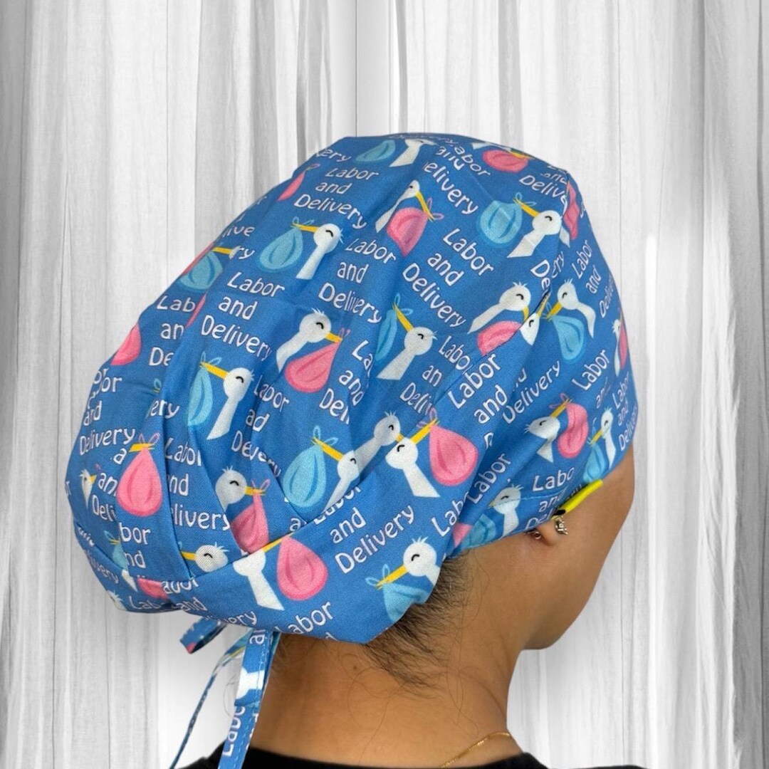 Stork L & D- Scrub Caps for Women, Ob Gynecologist Surgical Cap, Labor ...