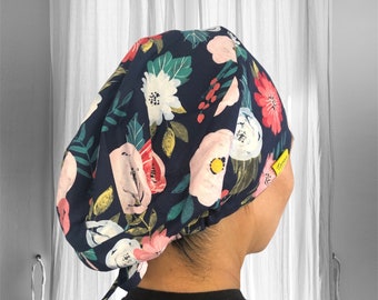 Mums Floral Scrub Caps for women, Spring surgical cap, Women scrub hats, surgeon cap, L and D Nurse Gift, Surgical Tech
