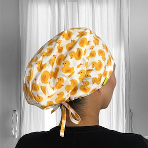 Rubber Duck Scrub Caps for Women, Surgical Tech Surgical cap, women Scrub hat, plastic surgeon, cute scrub cap, plastic surgery nurse gift image 1