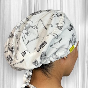 SKELETON Scrub Caps for women, halloween Bones Surgical cap, orthopedic surgeon gift, ortho nurse, nurse preceptor gift, surgical tech