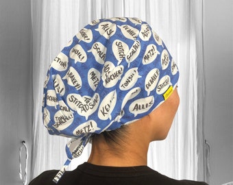 SCALPEL - Satin lined Scrub Cap, nurse anesthetist Surgical cap, scrub caps for Women, surgeon Scrub hats, Ponytail scrub cap, Surgical tech