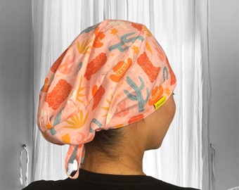WESTERN Scrub Caps, cowboy boots Surgical cap, scrub caps for Women, country Scrub hats, latina nurse cap, cowGirl, arizona state, hispanic