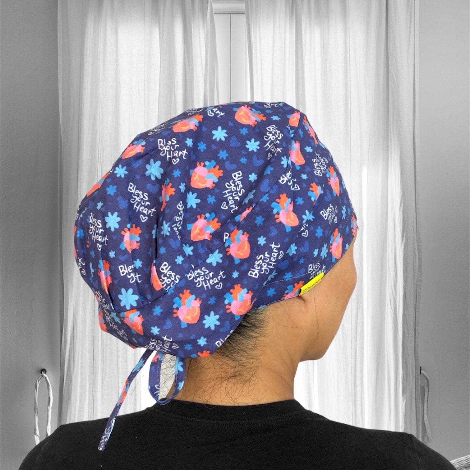 Blessed Heart Scrub Cap, Cardiac Surgeon Surgical Cap, Heart  display picture 3