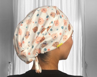 BABIES HEAD- Scrub Caps for Women, Ob Gynecologist surgical cap, labor and delivery scrub hats , Gift for obstetrician, gynecology, midwife,