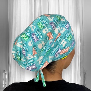 Spine Ortho Scrub Caps for women, orthopedic surgeon gift, ortho nurse, nurse preceptor gift, surgical tech, surgery cap