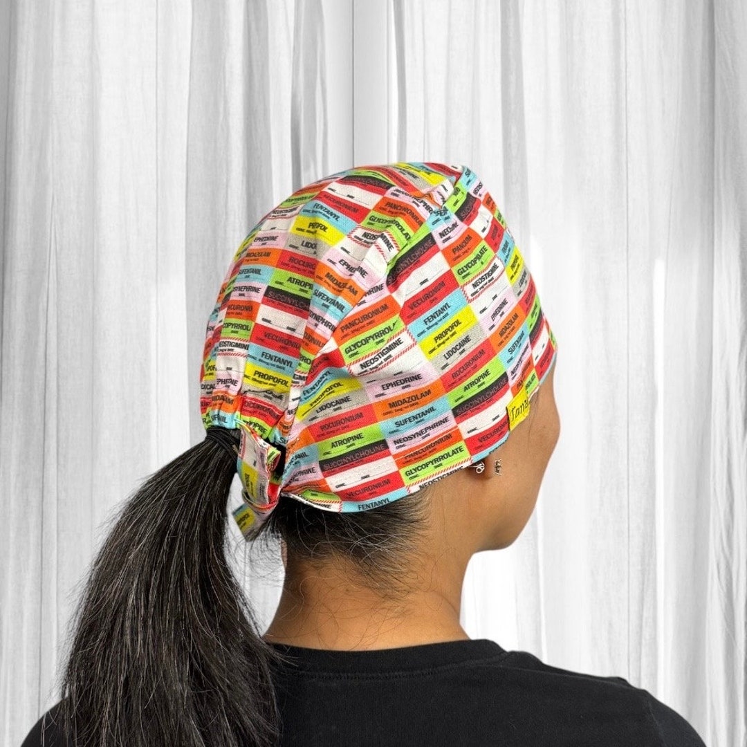 Drug Labels Anesthesia Scrub Caps for Women CRNA Surgical Etsy
