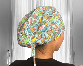 Comida japonesa: gorros quirúrgicos, fideos japoneses, ramen, gorros quirúrgicos para mujer, gorros quirúrgicos, gorro quirúrgico, regalo para enfermeras asiáticas.