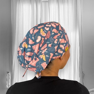 Internal organs  Scrub cap, general surgeon surgical cap, heart scrub hat, kidneys, lungs, ,  general surgery gift,