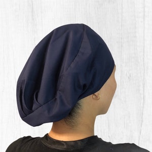 PLAIN BLUE Scrub caps for women, solid surgical cap, navy blue scrub hat, nurse cap for long or short hair, surgical tech