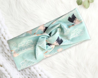 STORK CLOUDS- Headband with button, Labor and delivery nurse headband, pregnancy headband, gifts for ob gyn, first mothers day