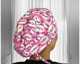 Pink Scalpel Surgical Technologist - Satin lined Scrub Cap, Surgical cap, scrub caps for Women, surgeon Scrub hats, OR Nurse Cap