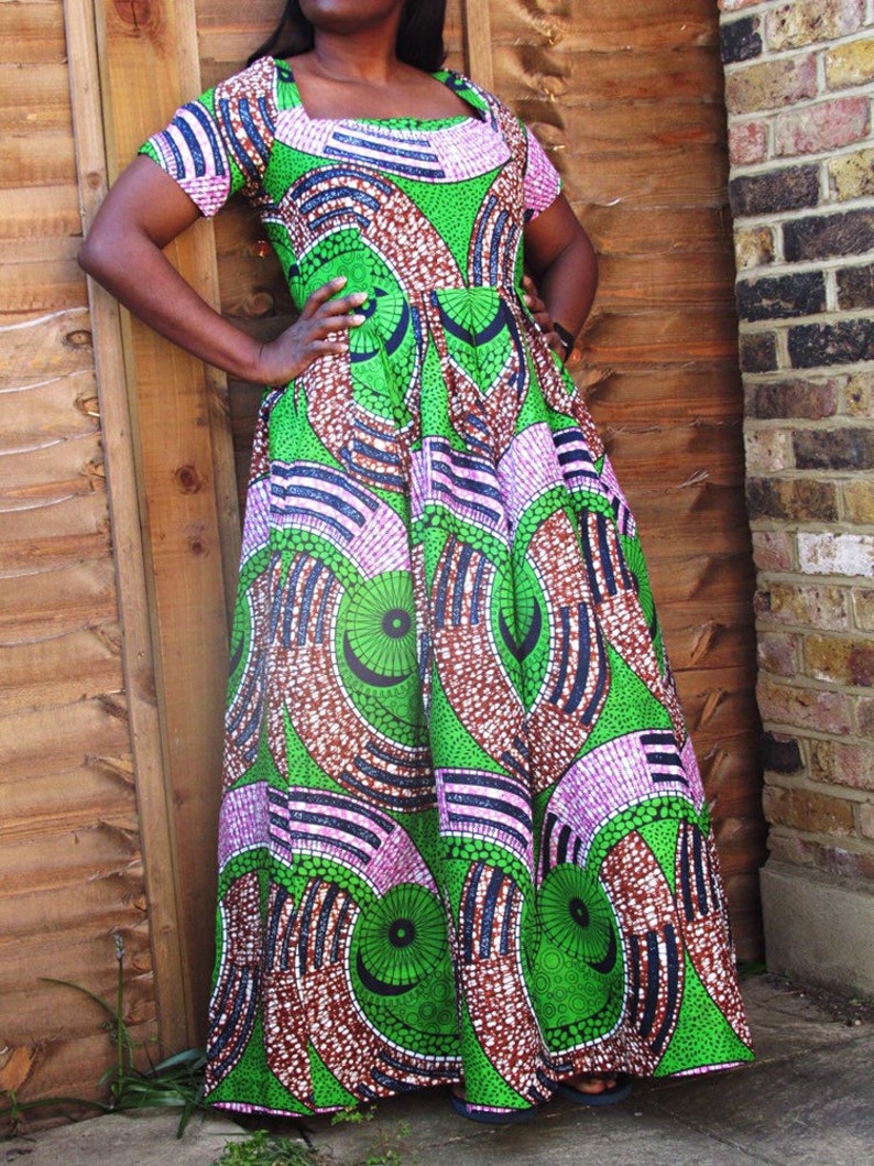 African fabric print maxi dress ankara maxi dress african wax long dress african fashion maxi dress