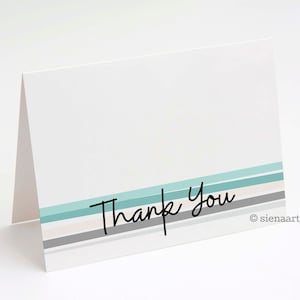Wonky Stripes Thank You Cards Set, Modern Print Thank You Card Pack, Blank Thank You Cards