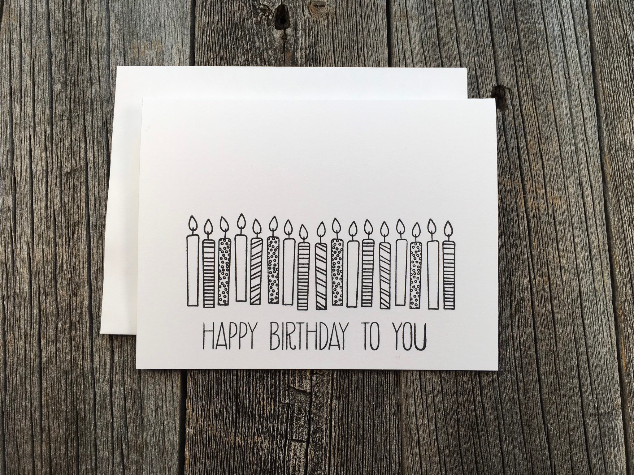 Set Of 2 Black And White Birthday Cards Handmade Birthday Etsy