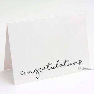 Black and White Congratulations Cards, Modern Congratulations Card Pack, Blank Congratulations Cards for Graduation New Job Engagement