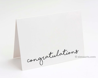 Black and White Congratulations Cards, Modern Congratulations Card Pack, Blank Congratulations Cards for Graduation New Job Engagement