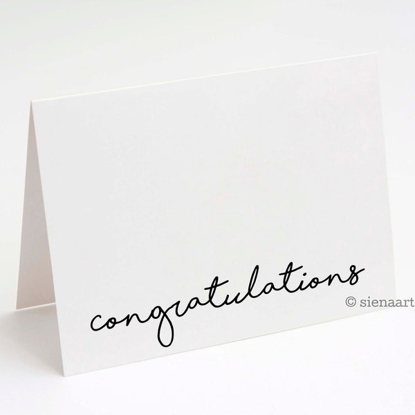 Black and White Congratulations Cards, Modern Congratulations Card Pack, Blank Congratulations Cards for Graduation New Job Engagement