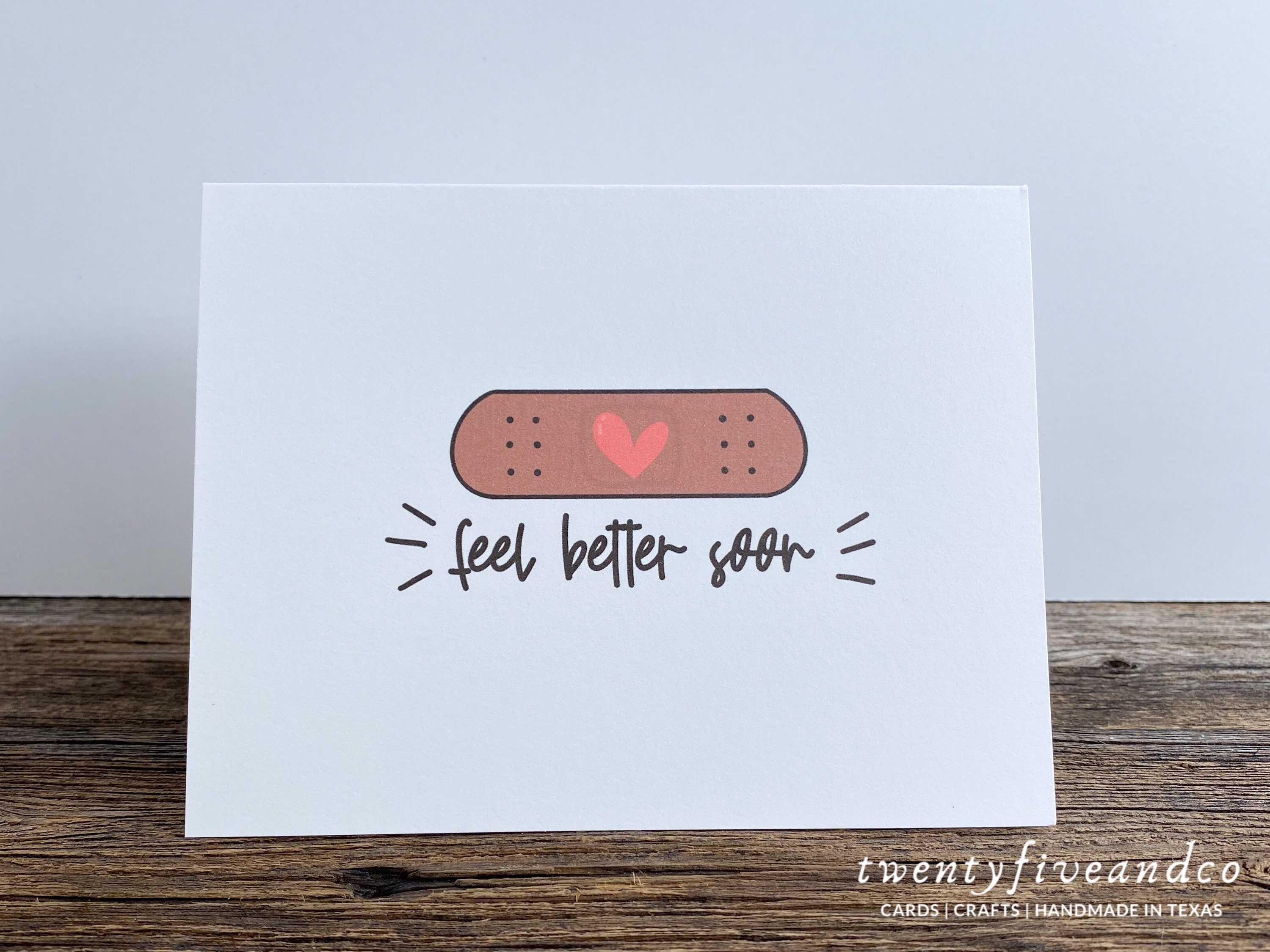 Cute Bandage Get Well Soon Cards Illustrated Bandaid Get Well - Etsy