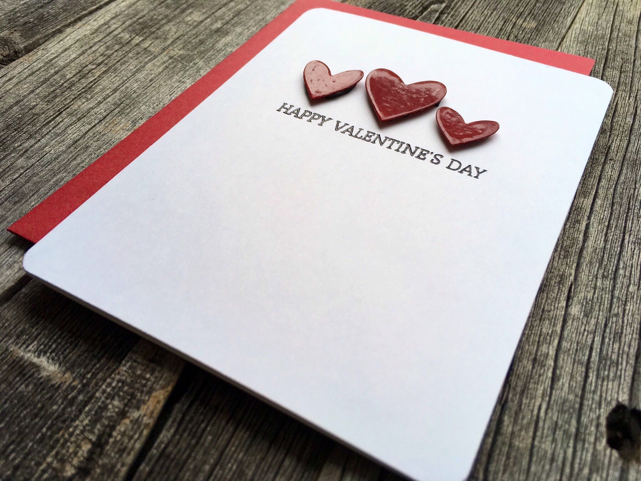 Set of 5 Minimalist Valentines Cards Handmade Valentine Etsy