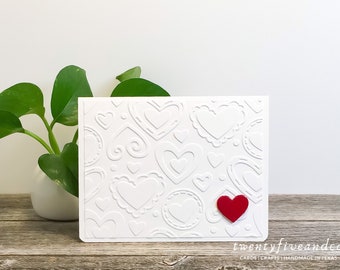 Set of 10 Modern Valentine's Day Cards, Handmade Valentines Cards, Valentines Card Set