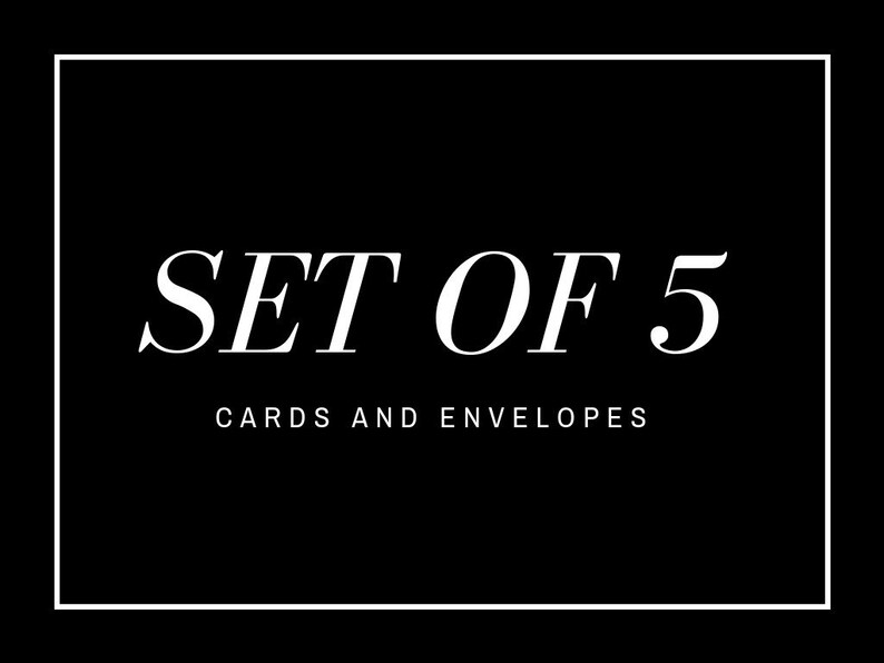 Set of 5 Minimalist Thinking of You Cards Handmade Card Set Blank Encouragement Cards