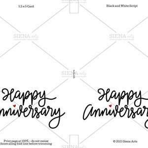 3 SIZES - Printable Minimalist Anniversary Card, Instant Download ...