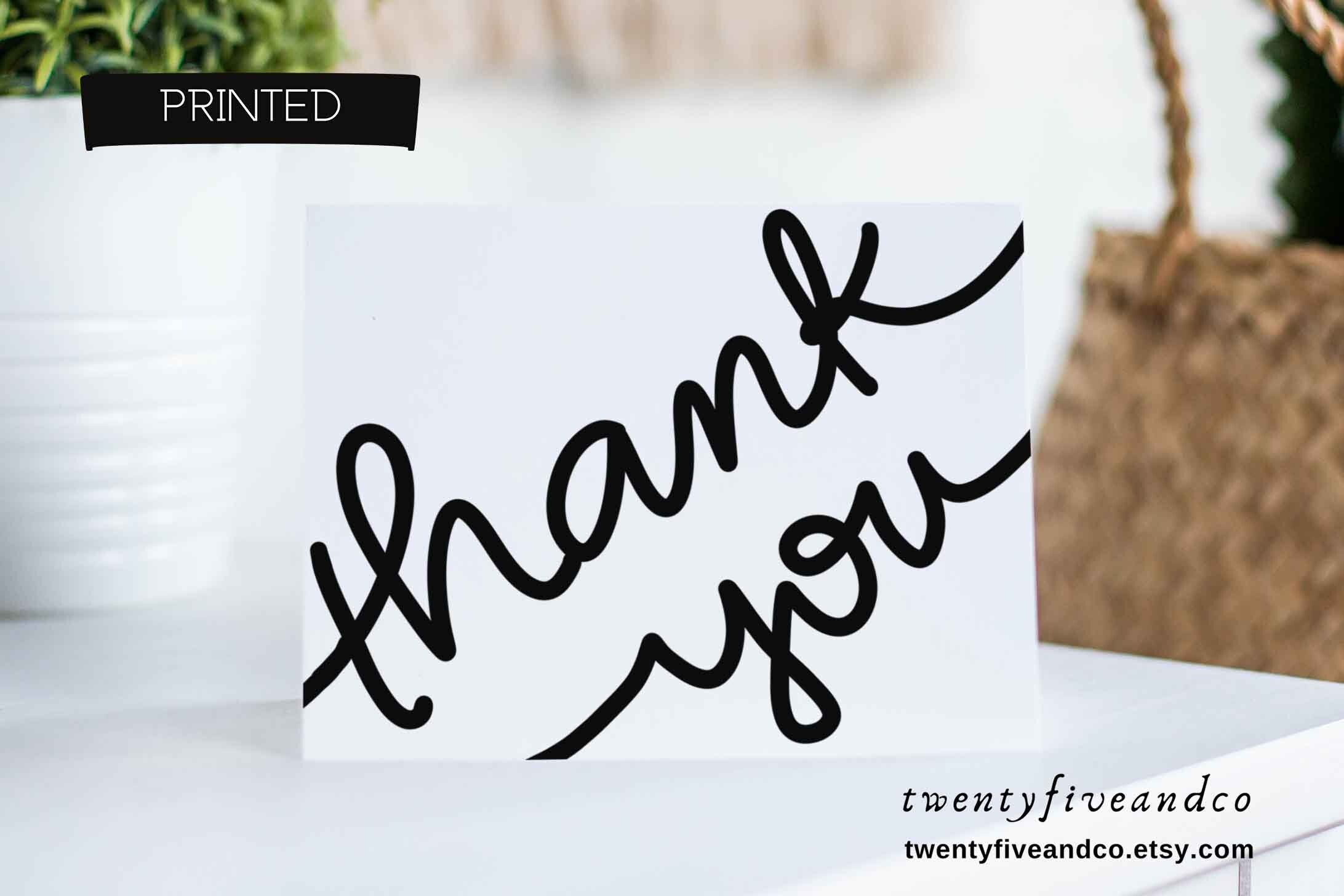 Big and Bold Thank You Cards, Black and White Thank You Card Pack