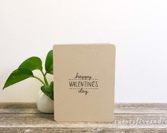 SINGLE CARD - Minimalist Valentine's Day Card, Masculine Valentine Card, Handmade Valentines Card