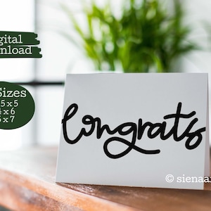 3 MATEN - Afdrukbare zwart-wit felicitatiekaart voor nieuwe baan New House Engagement Afstudeerpromotie, Instant Download Card