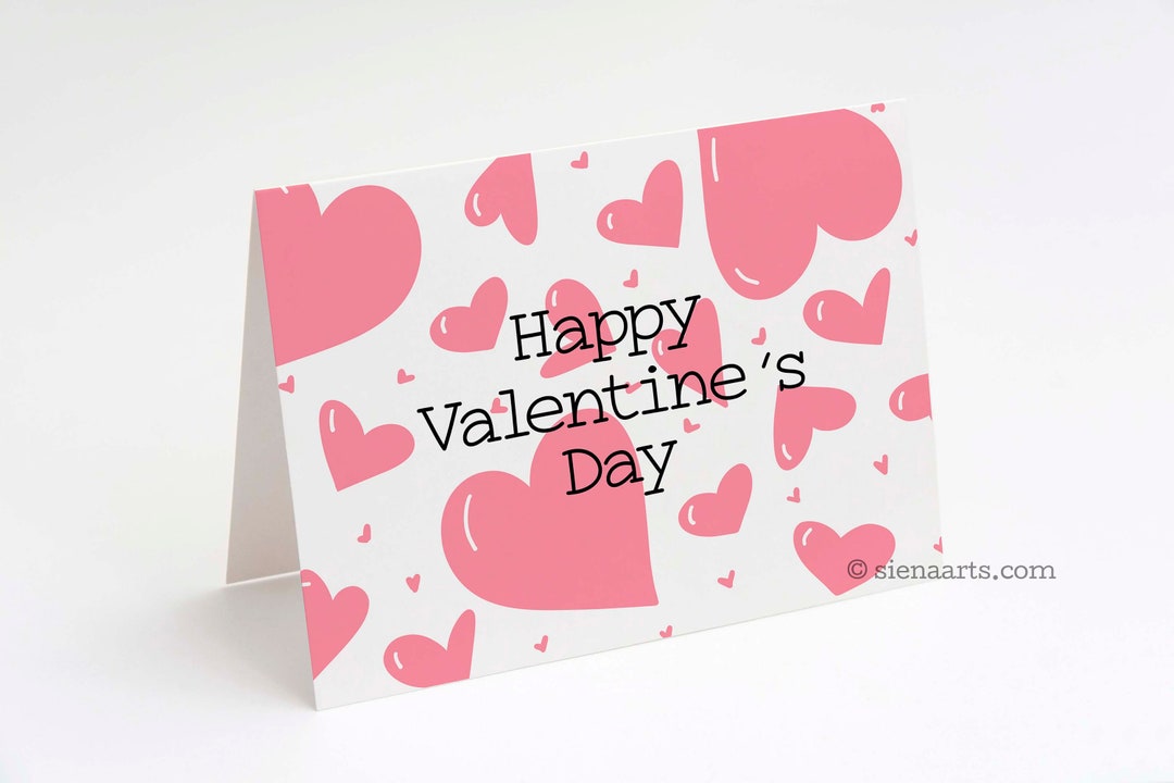 SET - Lots of Hearts Valentine’s Day Cards, Printed Hearts Valentine ...