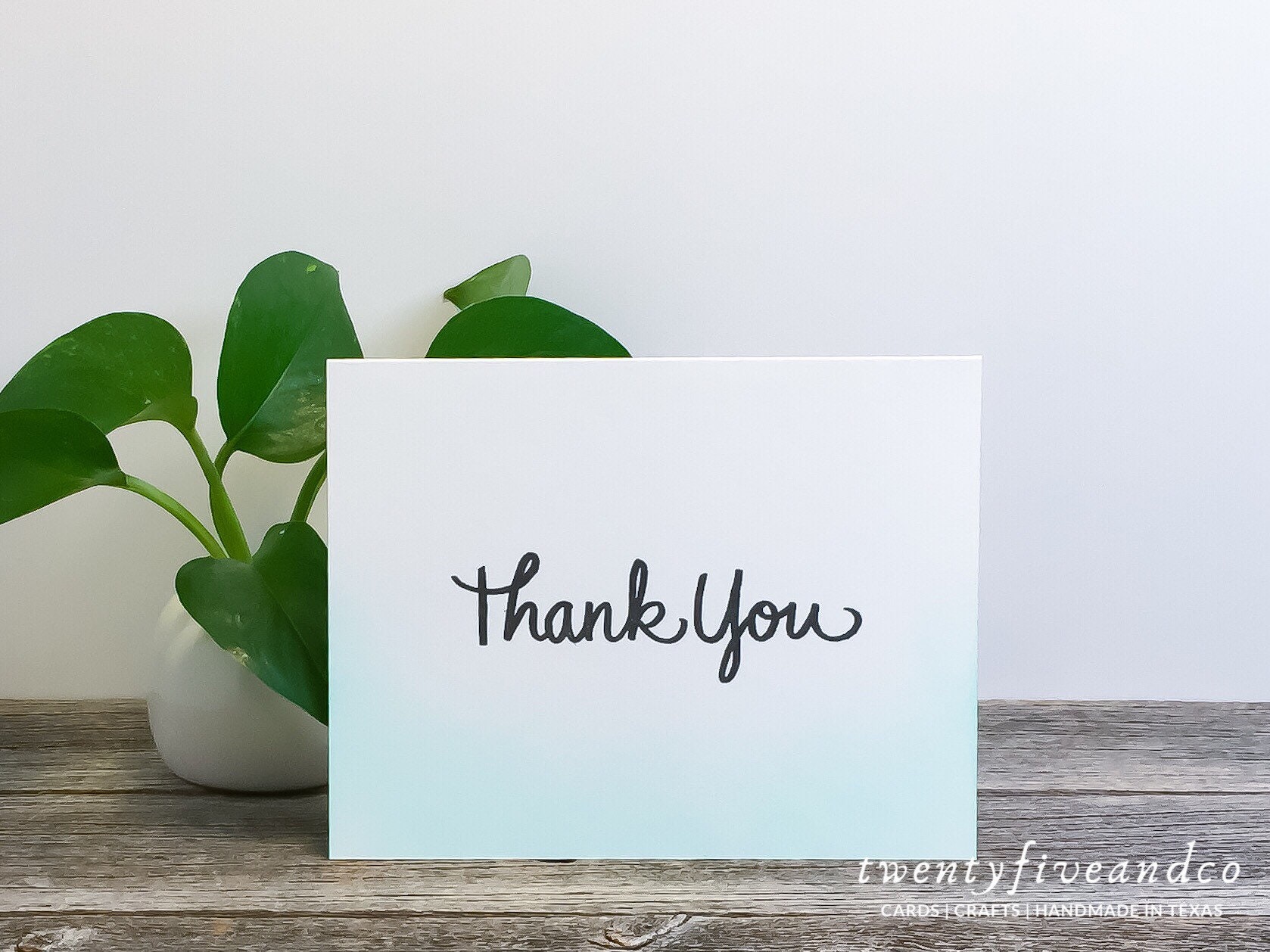 Set of 3 Ombre Modern Thank You Cards, Turquoise Set of 3 Ombre Modern Thank You Cards, Turquoise