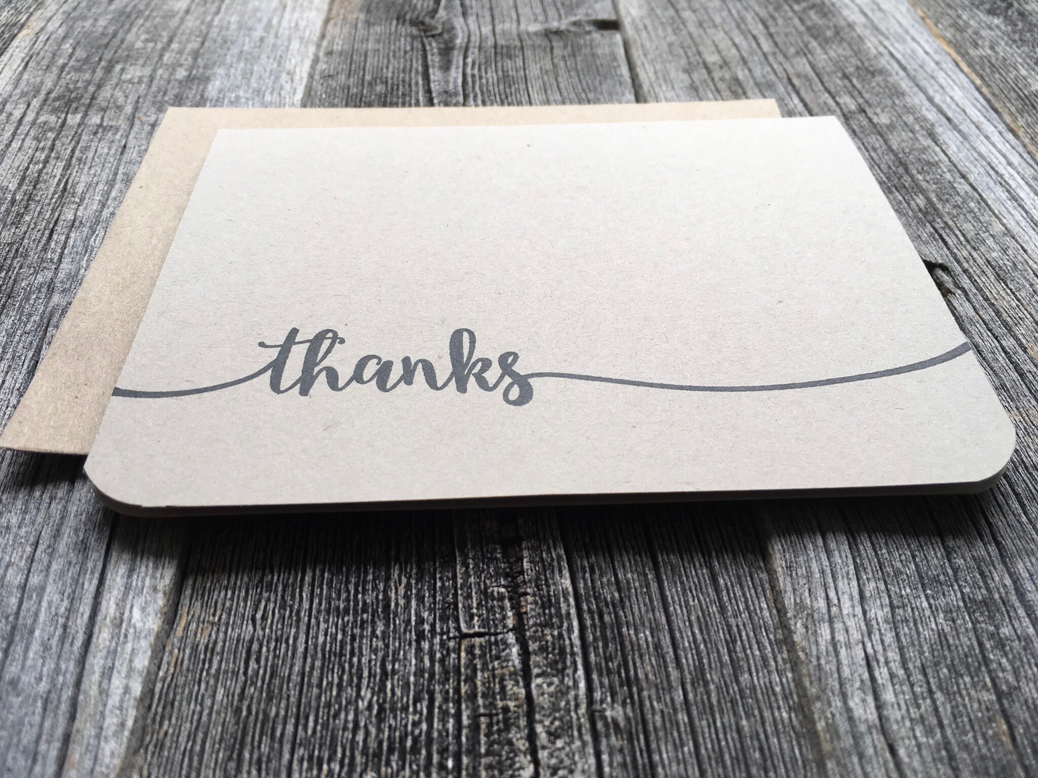 Set of 10 Minimalist Thank You Cards Handmade Bulk Thank You Etsy
