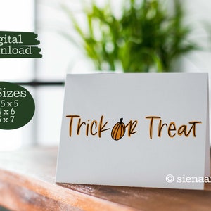 3 TAILLES - carte d'Halloween imprimable, carte des bonbons à téléchargement immédiat, carte citrouille téléchargeable