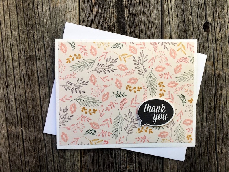 Blank Thank You Cards Set of 5 Handmade Thank You Cards Assorted Thank You Card Set