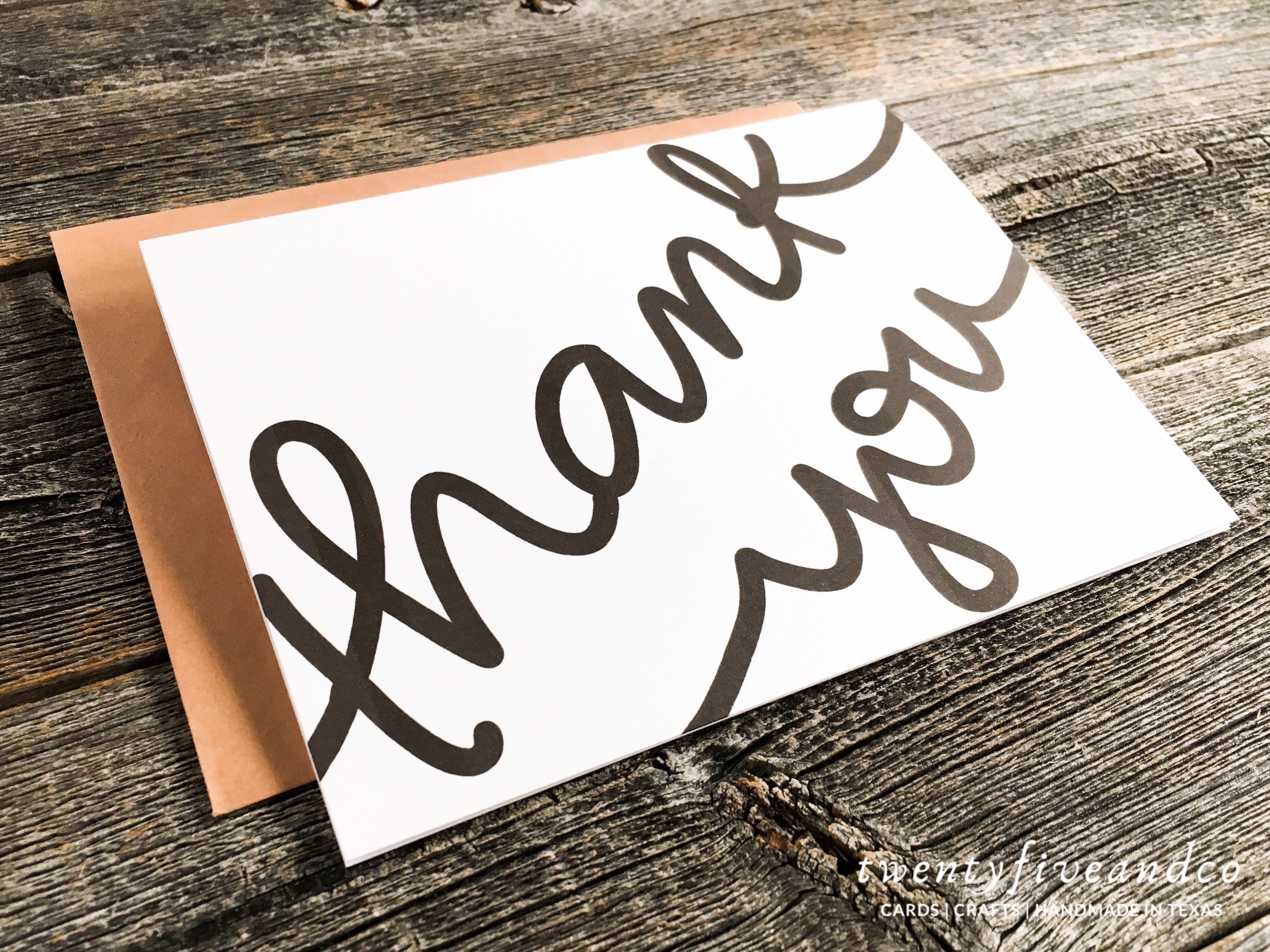 SET Big and Bold Thank You Cards Black and White Thank You | Etsy