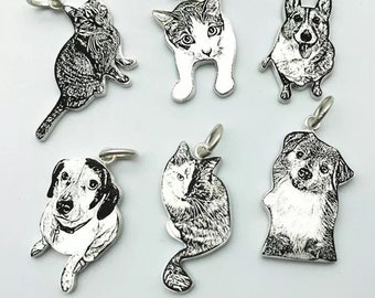 Pet Portrait Necklace, Pet Photo Necklace, Personalized Picture Necklace, Cat Portrait Necklace, Custom Dog Necklace, Pet Memorial Gift