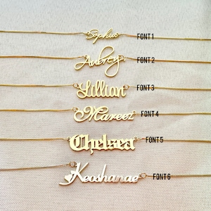Custom Name Necklace Gold, Silver, Rose Gold, Personalized Necklace, Dainty Name plate Necklace, Birthday Gift, Christmas gifts