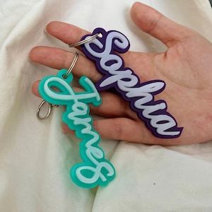 Personalized Retro Name Acrylic Keychain, Acrylic Name Tag, Backpack Name Tag, Retro Name, Diaper Bag, Lunchbox Name Tag, Personalized Gift