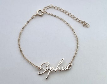 Custom Name Bracelet Sterling Silver, Personalized Name Bracelet, Tiny Name Bracelet, Birthday Gift, Christmas gifts, Daily Bracelet