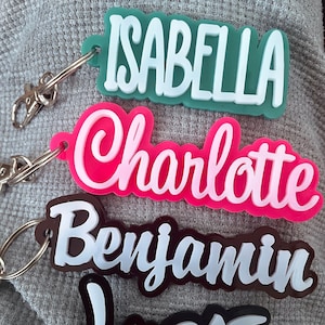 Benutzerdefinierte Namen Schlüsselanhänger, Rucksack Namensschild, personalisierte Acryl Schlüsselanhänger, Acryl Namensschild, Windeltasche, Lunchbox Namensschild, Retro Namensschild