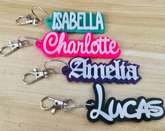 Personalized Name Keychains Tag, Backpack Name Tag, Custom Acrylic Keychain, Acrylic Name Tag, Lunchbox Tag, Luggage Tag, Christmas Gift