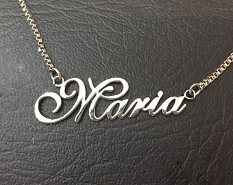 Personalized Name Necklace, Custom Necklace, Nameplate Necklace, Stainless Steel Name Necklace, Cursive Name Necklace, Font Necklace, Gifts