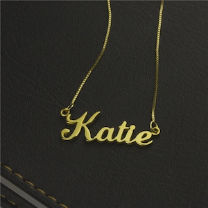 Personalized Gold Name Necklace, Custom Name Necklace, Birthday Gift, Name Plate Necklace, Nameplate Necklace, Personalized Necklace