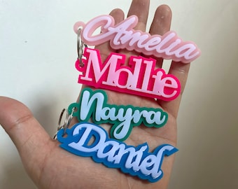 Personalized Acrylic Name Tag, Acrylic Keychain, Backpack Name Tag, Souvenir Gift, Diaper Bag, Lunchbox Name Tag, Personalized Gift