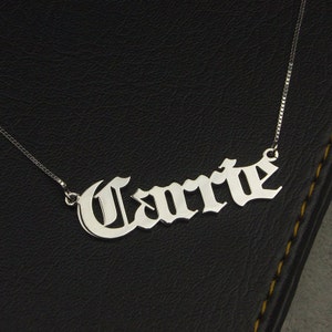 Oude Engelse ketting, gepersonaliseerde oude Engelse ketting, naam ketting, sterling zilveren oude Engelse ketting, naam ketting oud Engels