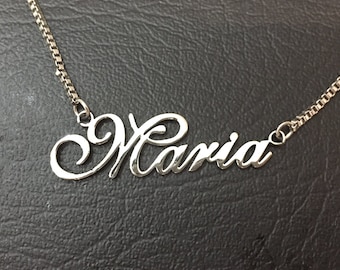 Personalized Name Necklace, Custom Necklace, Nameplate Necklace, Stainless Steel Name Necklace, Cursive Name Necklace, Font Necklace, Gifts
